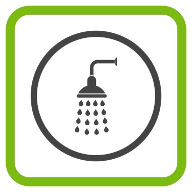 Duş vektör simgesi bir çerçeve içinde