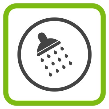 Duş vektör simgesi bir çerçeve içinde