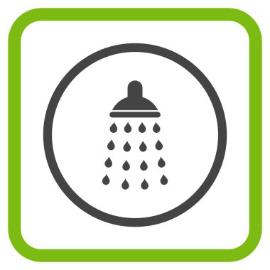 Duş vektör simgesi bir çerçeve içinde