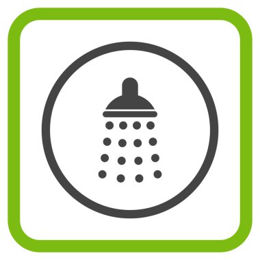 Duş vektör simgesi bir çerçeve içinde