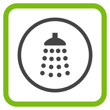 Duş vektör simgesi bir çerçeve içinde