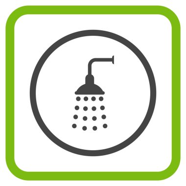 Duş vektör simgesi bir çerçeve içinde