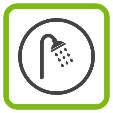 Duş vektör simgesi bir çerçeve içinde