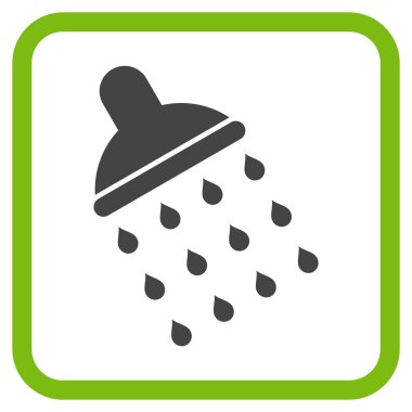 Duş vektör simgesi bir çerçeve içinde