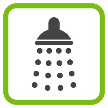 Duş vektör simgesi bir çerçeve içinde