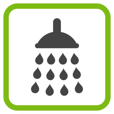 Duş vektör simgesi bir çerçeve içinde