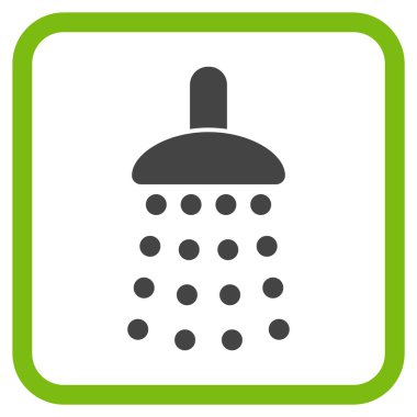 Duş vektör simgesi bir çerçeve içinde