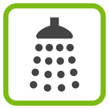 Duş vektör simgesi bir çerçeve içinde