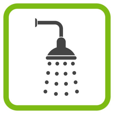 Duş vektör simgesi bir çerçeve içinde