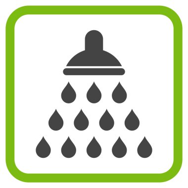 Duş vektör simgesi bir çerçeve içinde