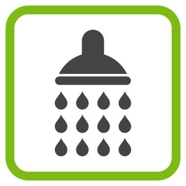 Duş vektör simgesi bir çerçeve içinde