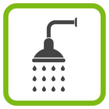 Duş vektör simgesi bir çerçeve içinde