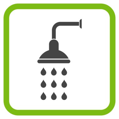 Duş vektör simgesi bir çerçeve içinde