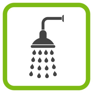 Duş vektör simgesi bir çerçeve içinde