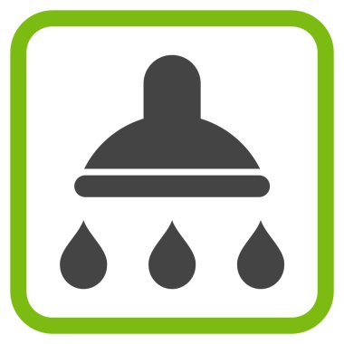 Duş vektör simgesi bir çerçeve içinde