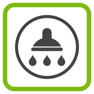 Duş vektör simgesi bir çerçeve içinde