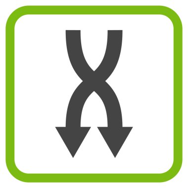 Vektör simgesi aşağı okları bir çerçevede shuffle