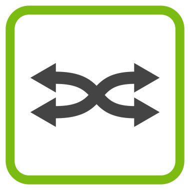 Shuffle okları yatay vektör simgesi bir çerçeve içinde