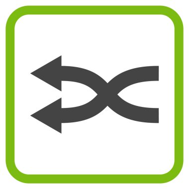 Shuffle oklar sol vektör simgesi bir çerçeve içinde