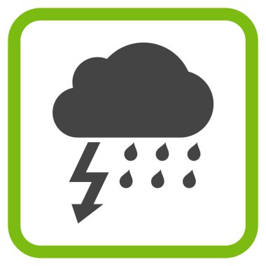 Fırtına vektör simgesi bir çerçeve içinde