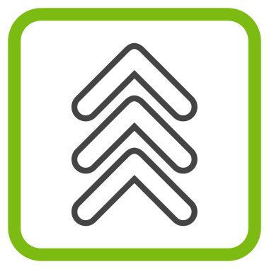 İşaretçi yukarı vektör simgesi bir çerçeve içinde üçlü