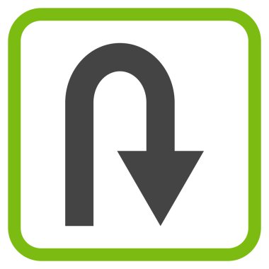 U dönüş vektör simgesi bir çerçeve içinde