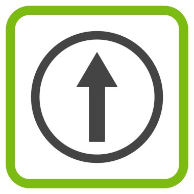 Bir çerçeve içinde yukarı yönlü ok vektör simgesi