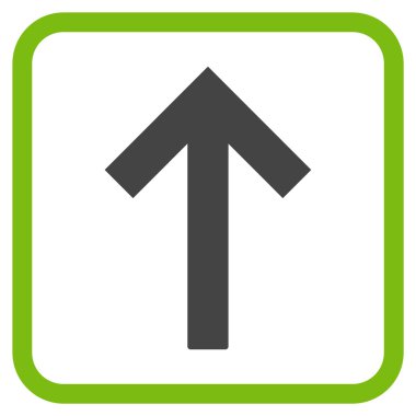 Bir çerçeve içinde yukarı ok vektör simgesi