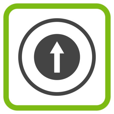 Bir çerçeve içinde yukarı yönlü ok vektör simgesi