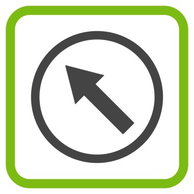 Yukarı Sağdan sola yuvarlak ok vektör simgesi bir çerçeve içinde