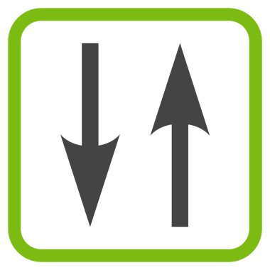 Dikey Exchange oklar bir çerçeve içinde simge vektör