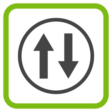 Dikey Çevir ok simge bir çerçeve içinde vektör