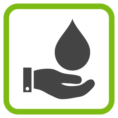 Su Servisi vektör simgesi bir çerçeve içinde