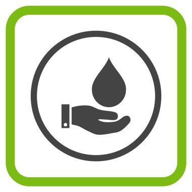 Su Servisi vektör simgesi bir çerçeve içinde