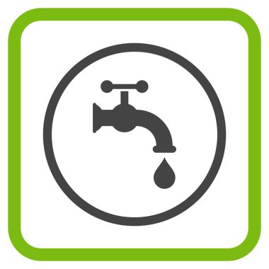 Su dokunun vektör simgesi bir çerçeve içinde