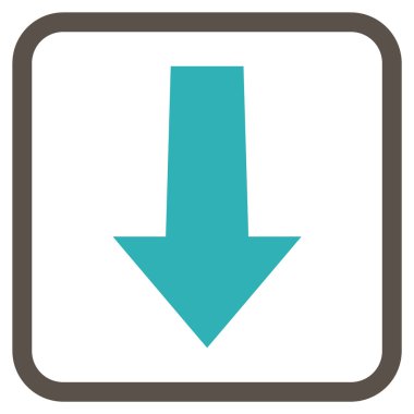 Vektör simgesi bir çerçeve içinde aşağı ok