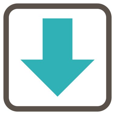 Vektör simgesi bir çerçeve içinde aşağı ok