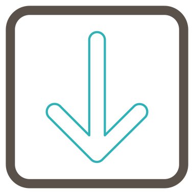 Vektör simgesi bir çerçeve içinde aşağı ok