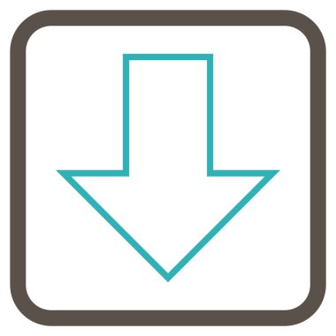 Vektör simgesi bir çerçeve içinde aşağı ok