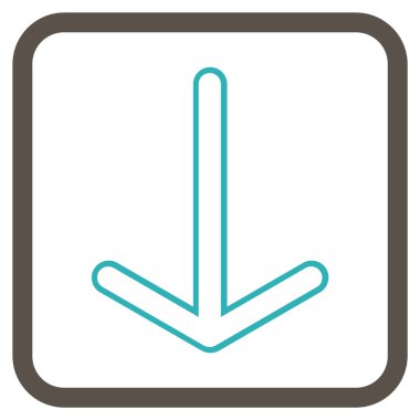 Vektör simgesi bir çerçeve içinde aşağı ok