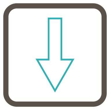 Vektör simgesi bir çerçeve içinde aşağı ok