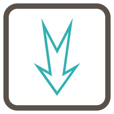 Vektör simgesi bir çerçeve içinde aşağı ok