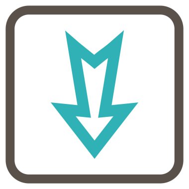 Vektör simgesi bir çerçeve içinde aşağı ok