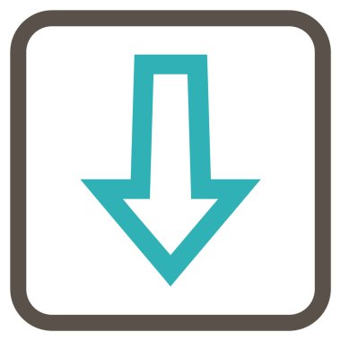 Vektör simgesi bir çerçeve içinde aşağı ok