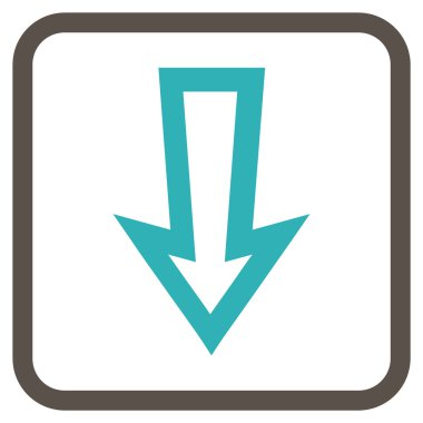 Vektör simgesi bir çerçeve içinde aşağı ok