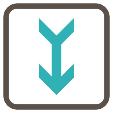 Vektör simgesi bir çerçeve içinde aşağı ok