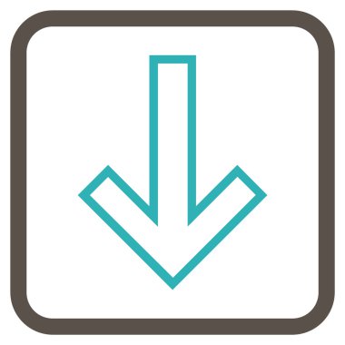 Vektör simgesi bir çerçeve içinde aşağı ok