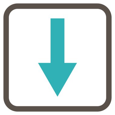 Vektör simgesi bir çerçeve içinde aşağı ok