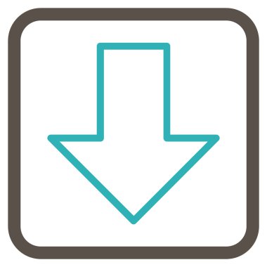 Vektör simgesi bir çerçeve içinde aşağı ok