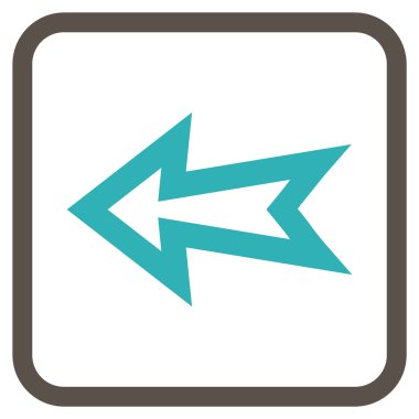 Ok sol vektör simgesi bir çerçeve içinde